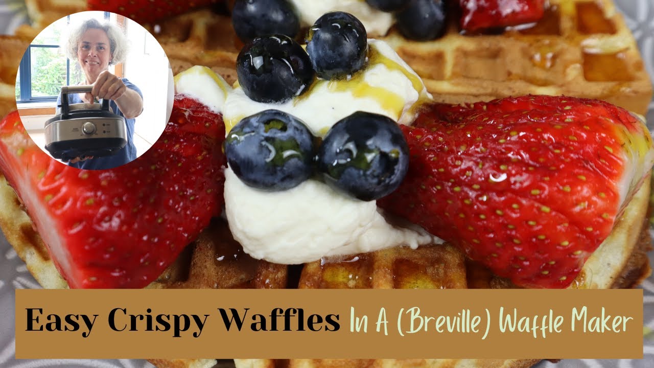 How To Make Crispy Waffles In A Waffle Maker - Using the Breville No-Mess waffle iron #crispywaffles