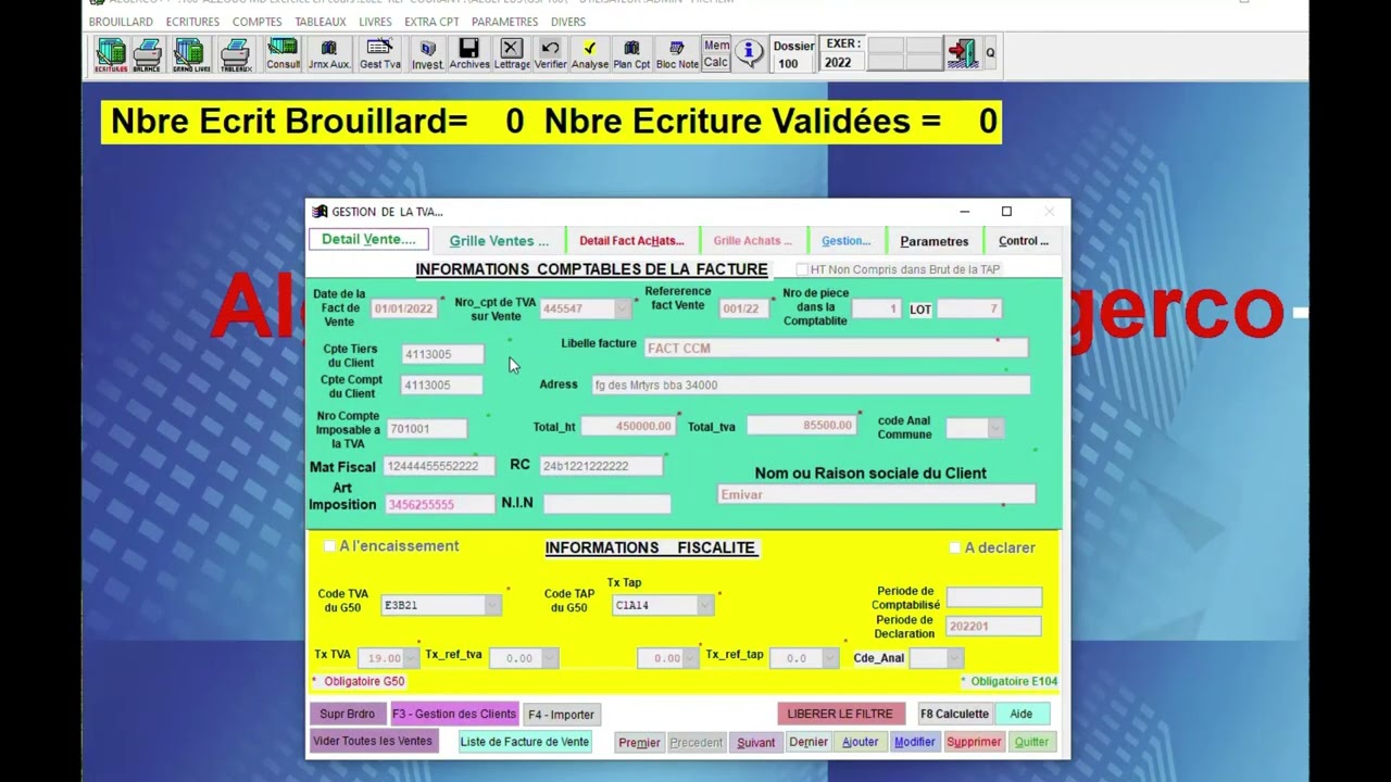 G50 PART 5 GESTION DE LA TVA MIXTE EXIGIBLE IMMEDIATEMET ET A L'ENCAISSEMENT