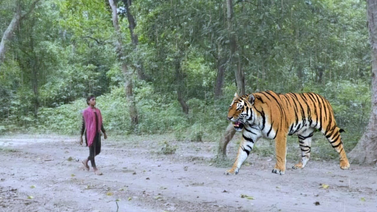 Tiger Attack On 🐯Village Girl in the forest l tiger Attack man in forest ya🌳Benga🙏tiger Attack🦁🌿🐆😇d.