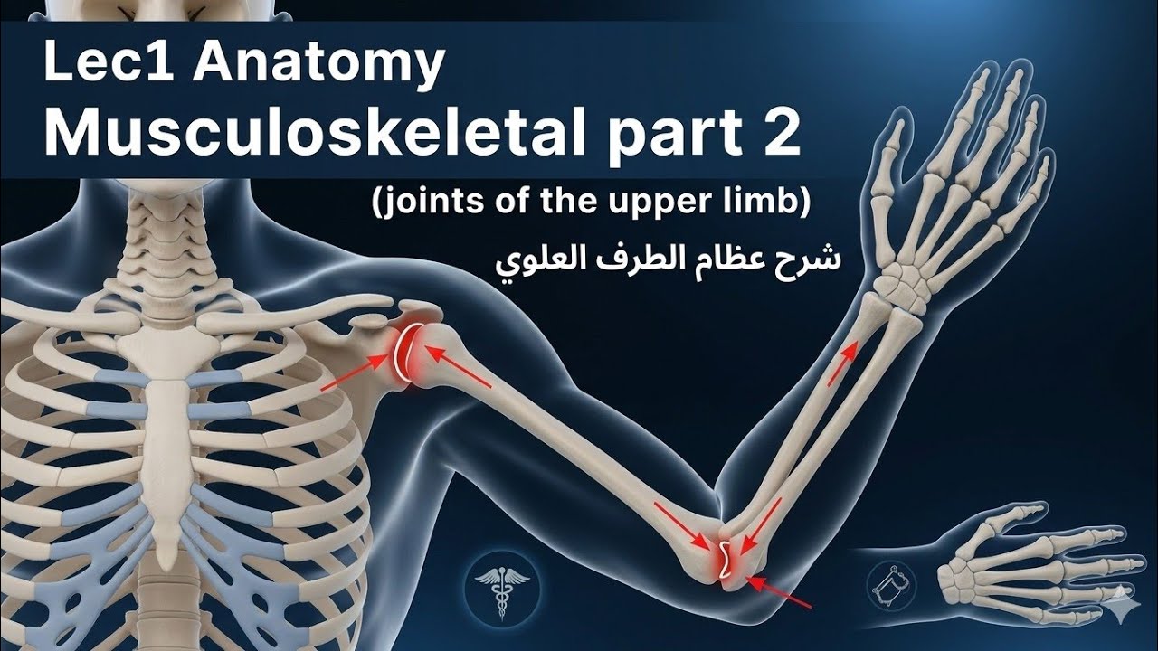 Lec 1 Anatomy Musculoskeletal part 2(joints of the upper limb)شرح مفاصل الطرف العلوي
