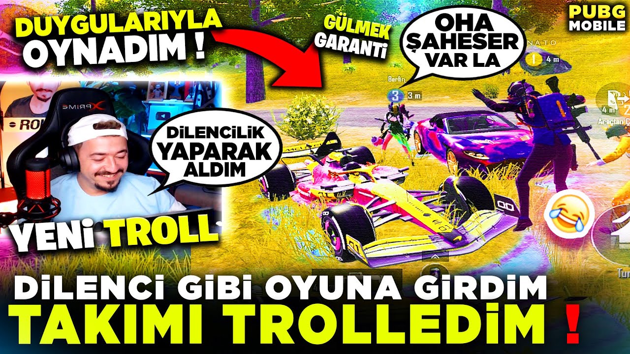 DİLENCİ GİBİ OYUNA GİRDiM TAKIMI TROLLEDİM - PUBG MOBİLE TROLL