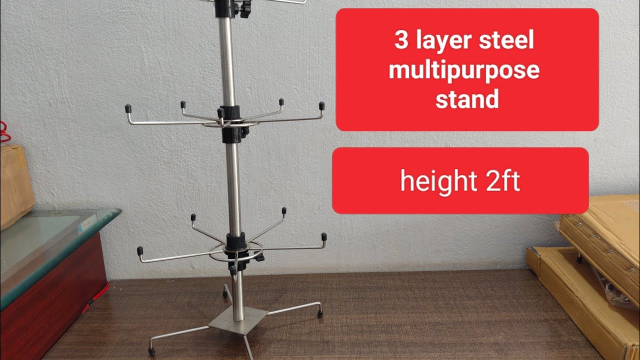 3 layer steel multipurpose stand| socks hanger | mobile cover | jwellery stand
