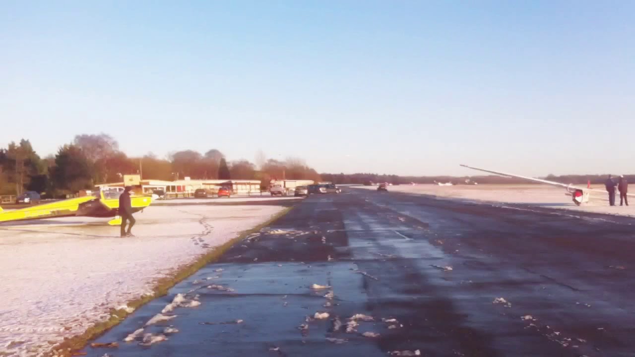 A jet landing at lasham airport in 2017