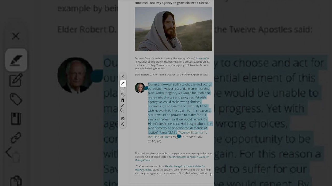 SEMINARY: MOBILE/BROWSER (NO CANVAS OR GOSPEL LIBRARY APP)