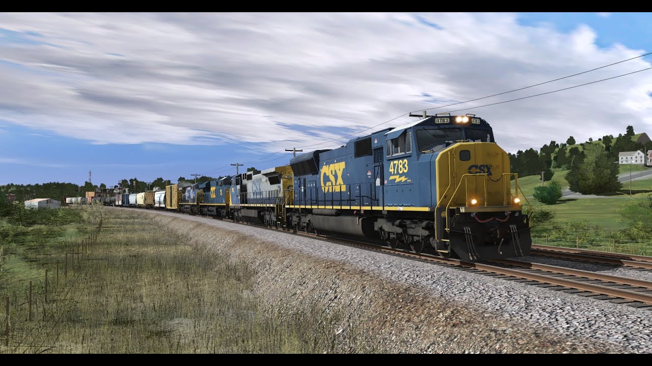 Trainz Runby: CSX Manifest With An SD70MAC Leader