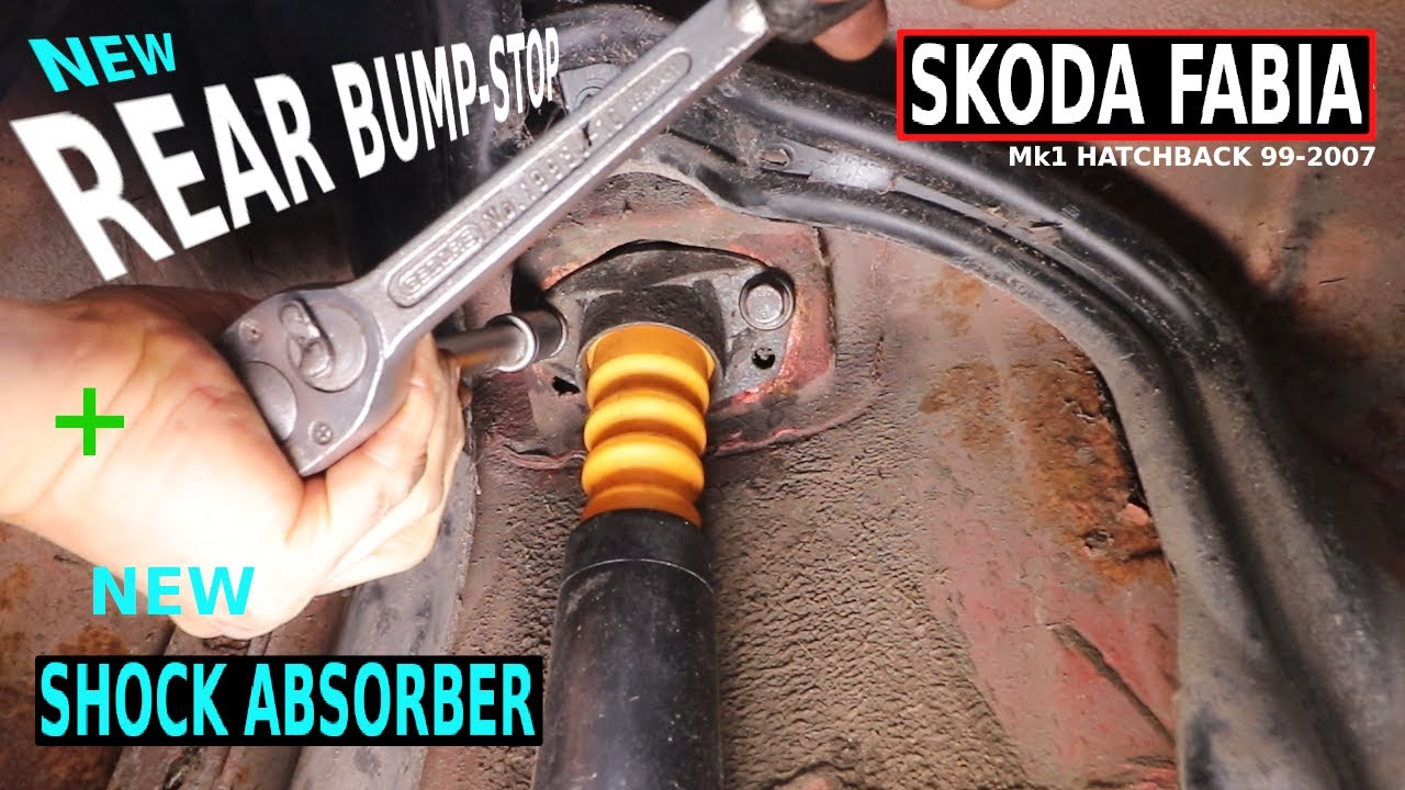 SKODA FABIA NEW Rear BUMP-STOP + NEW Shock Absorber Mk1 99-07 Hatchback