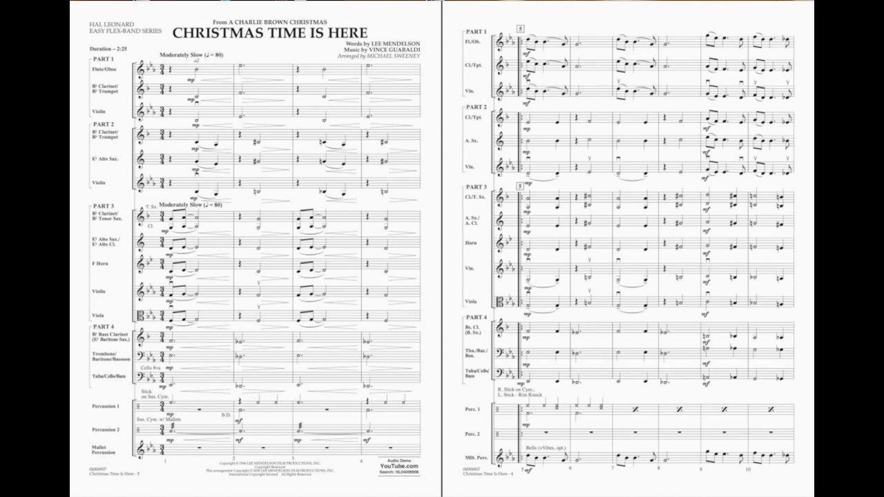 Christmas Time Is Here arranged by Michael Sweeney