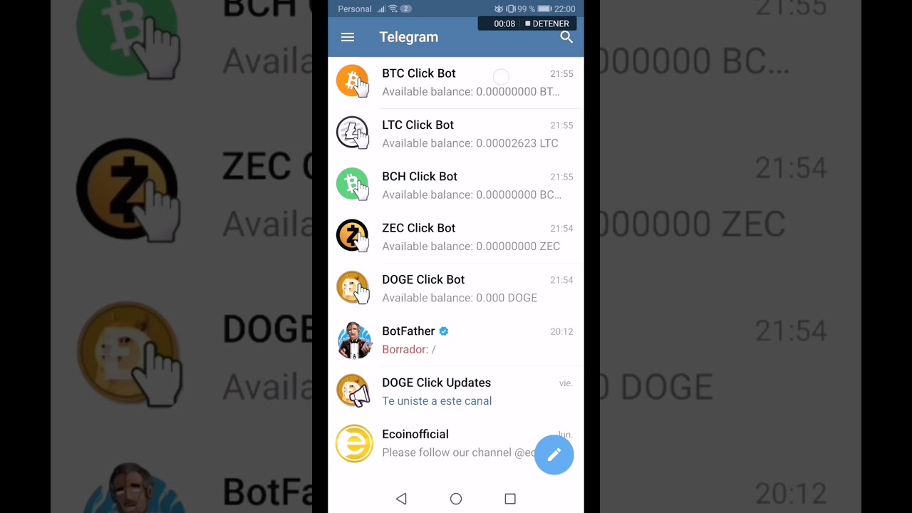 Crypto monedas con Telegram