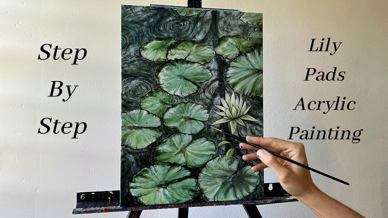 How to PAINT Lily Pads | ACRYLIC PAINTING 🪷