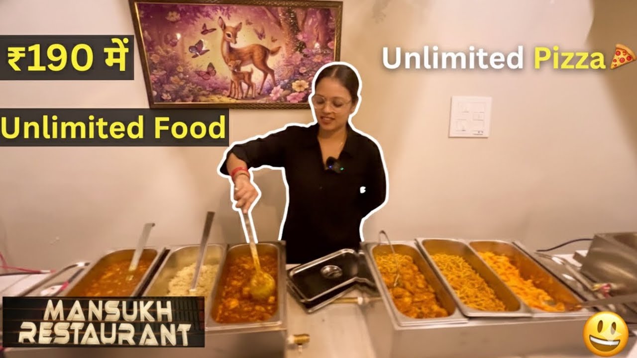 ₹190 में Unlimited Food & Pizza 😍 | Mansukh Restaurant Alwar | Best Budget Buffet Ever!