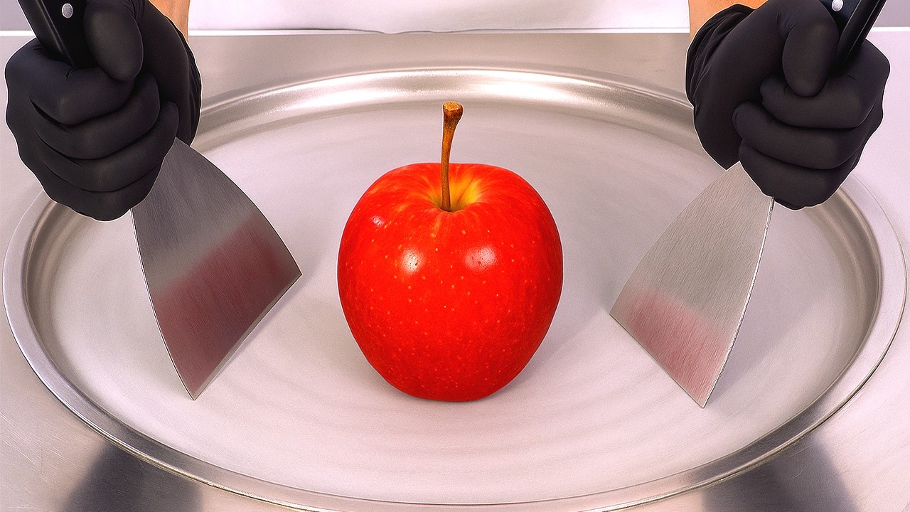 Satisfying Red Apple Ice Cream Rolls Creation You Need To See | 🍎 ASMR