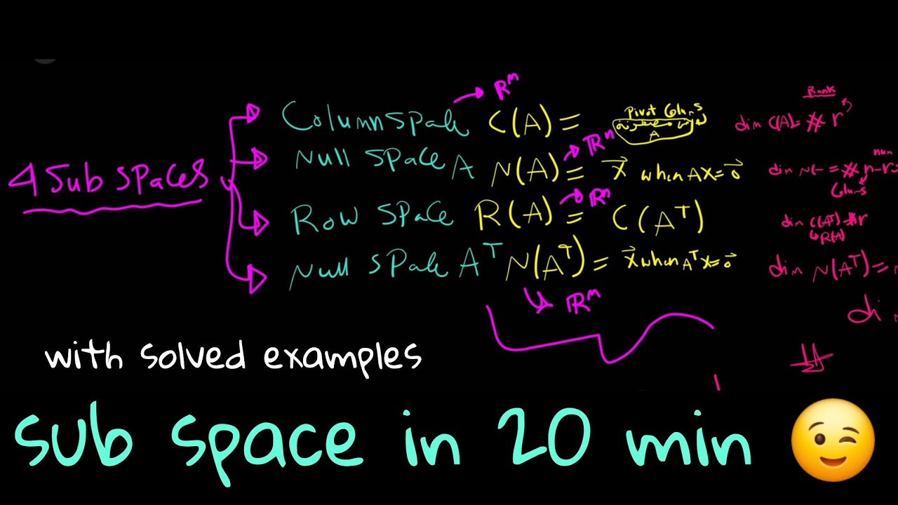 Subspace في 10 دقايق | أسئلة بتيجي في الامتحان 