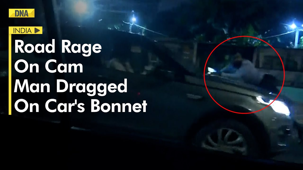 Road Rage Caught On Cam: Man Dragged On Car's Bonnet For Nearly 3 KM In Delhi; Watch Video