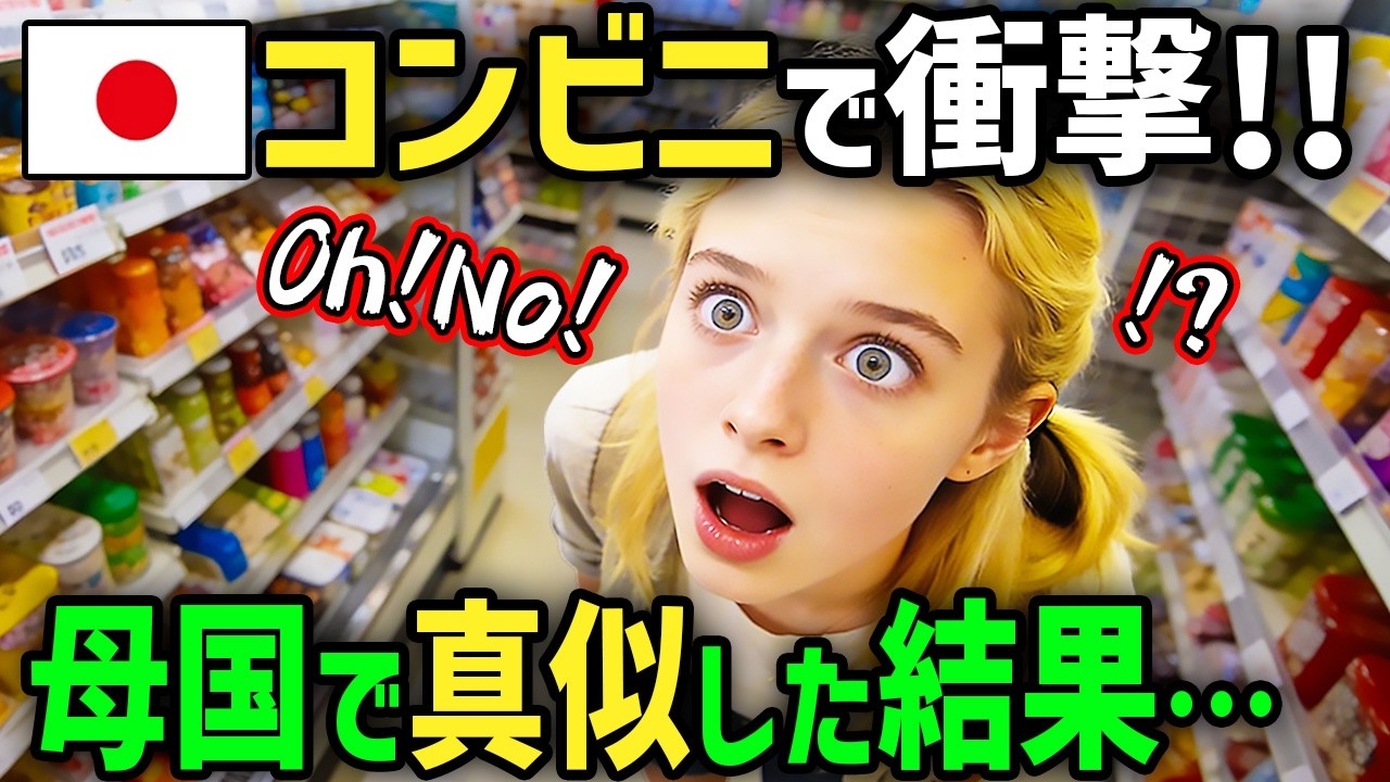 【海外の反応】「日本のコンビニは種類多すぎ！」初来日のアメリカ人女性が田舎で村人が殺到するコンビニに驚愕！帰国後コンビニをモデルに店を作っておにぎりやホットスナックを売ってみた結果w
