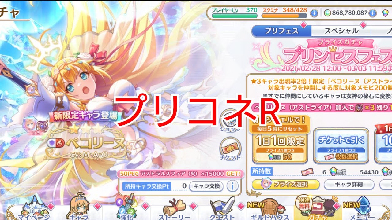 #70【プリコネR】プリフェス回すしかない！サポート歓迎！クランメンバー募集！