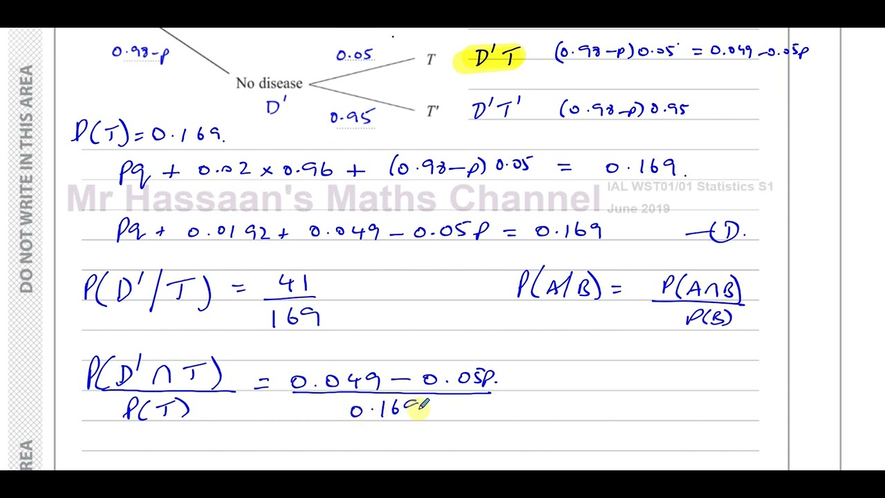 WST01/01, (Edexcel), IAL, S1, June 2019, Q3, Probability, Trees, Conditional