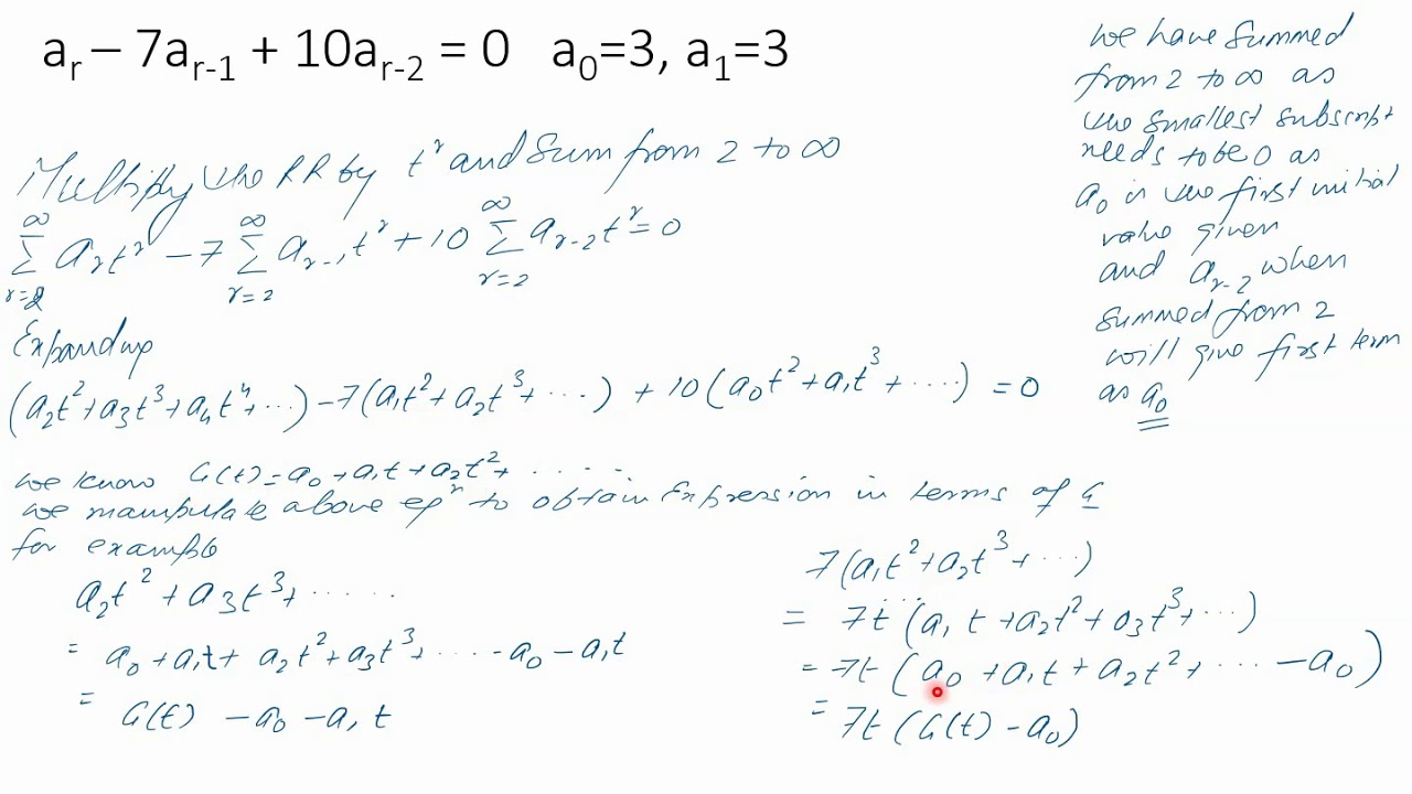 Solving Recurrence Relations Using Generating Functions