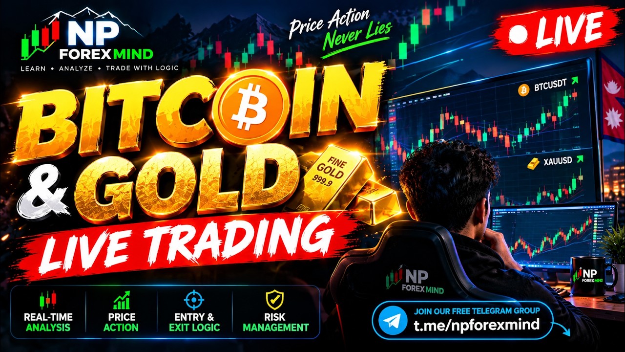 🔴 LIVE BITCOIN & GOLD TRADING | REAL-TIME MARKET ANALYSIS 🚀 | Nepali Trade Hub