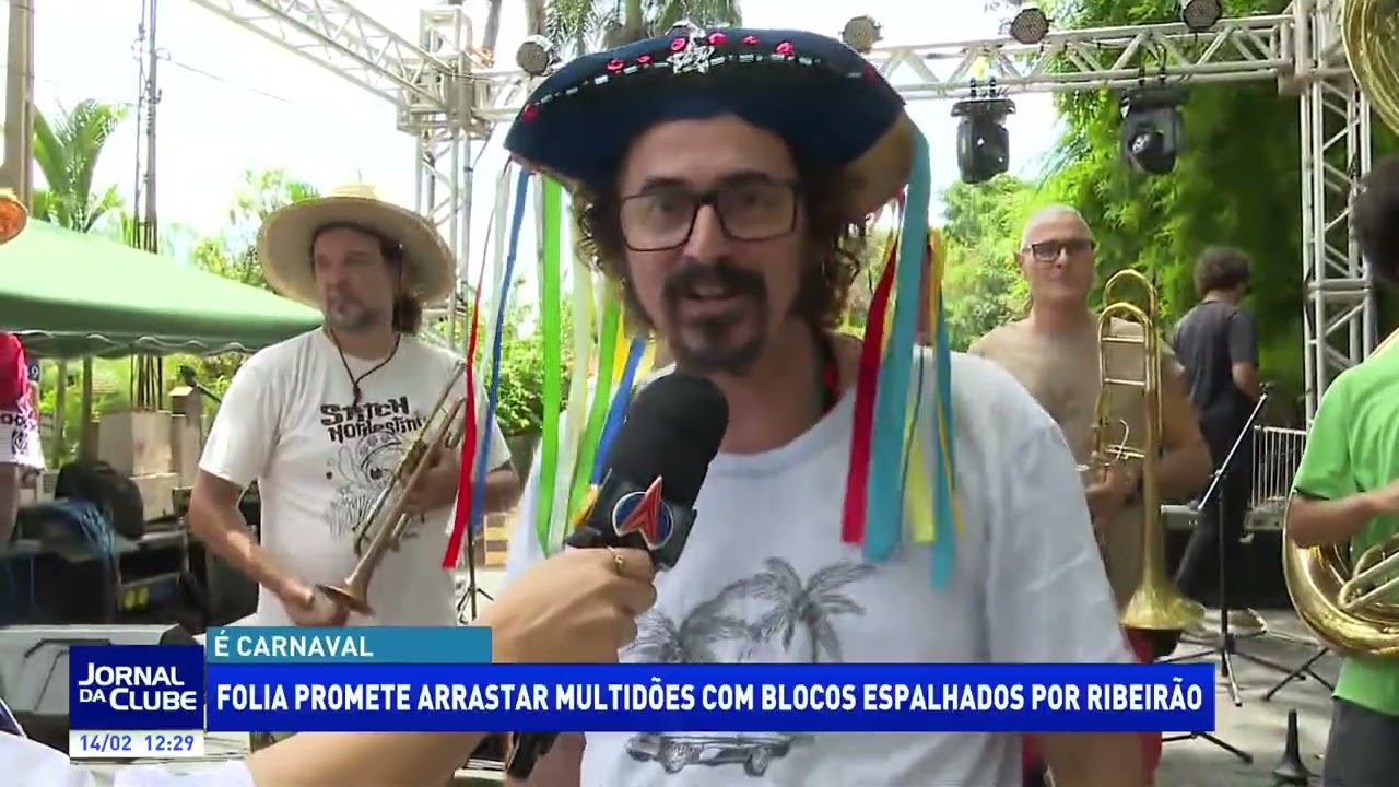 Folia promete arrastar multidões com blocos espalhados por Ribeirão - Jornal da Clube (14/02/2026)