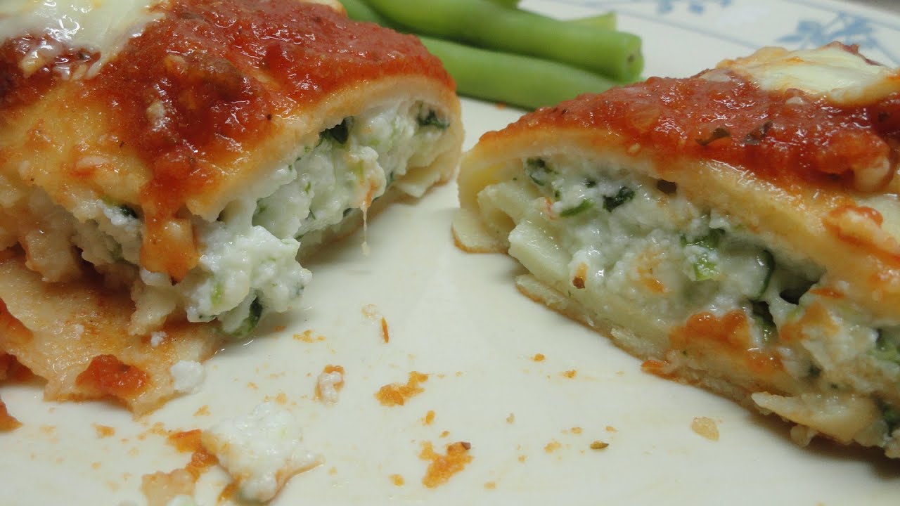 Homemade Ricotta-Spinach Manicotti