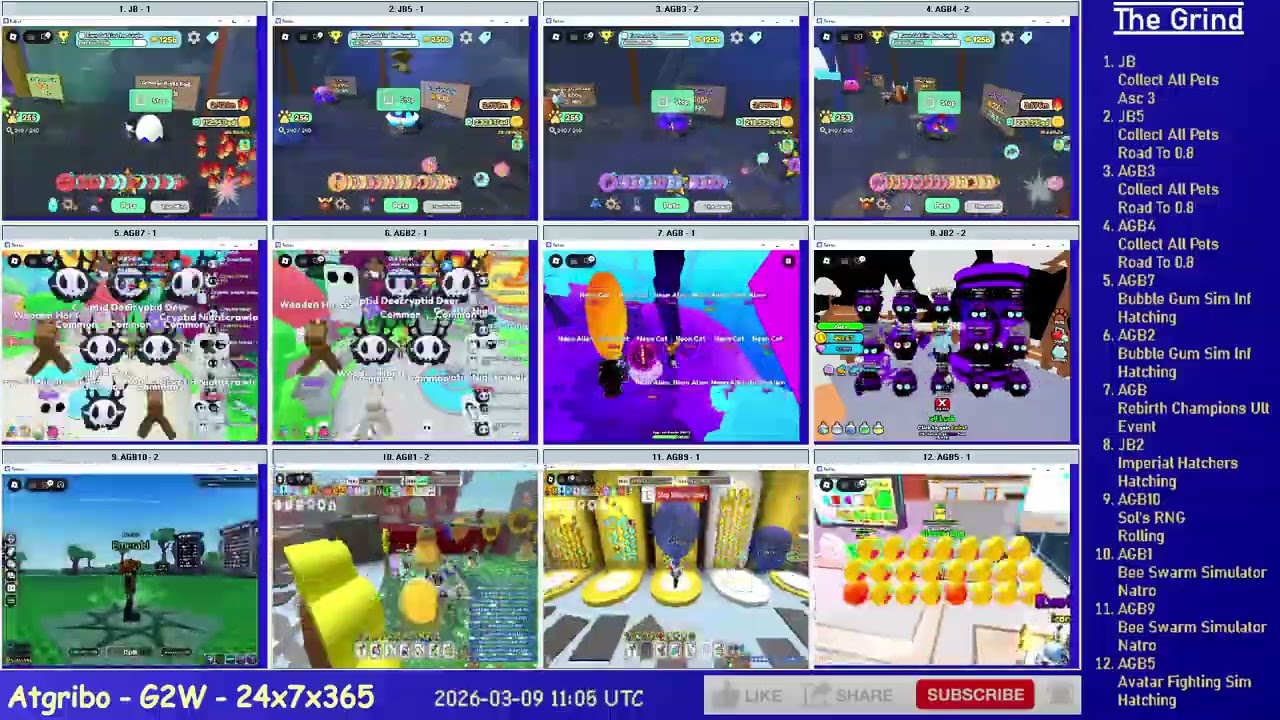Ep. 1258 - Grinding 12 Alts on Roblox (IH, BGSI, RCU, AFS, SR, BSS, CAP)
