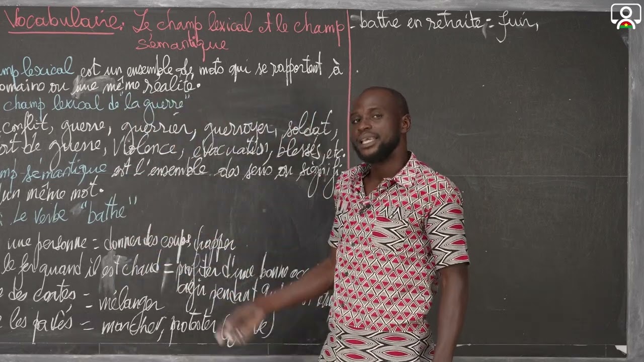 Cours - 3e - Français - Vocabulaire :  Le champ lexical et le champ sémantique 2/2