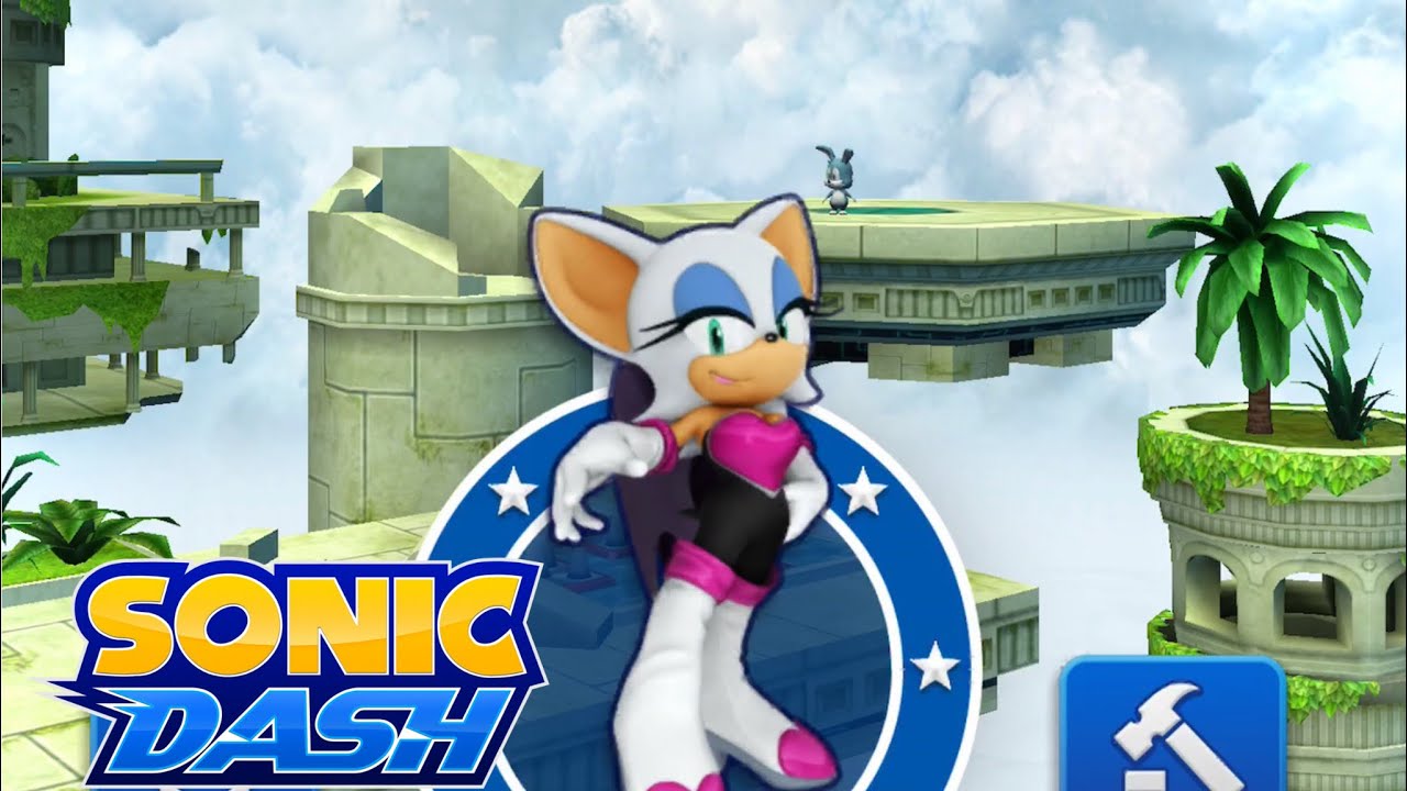 Sonic Dash New Character ROUGE in SKY SANCTUARY Side World iPad Gameplay