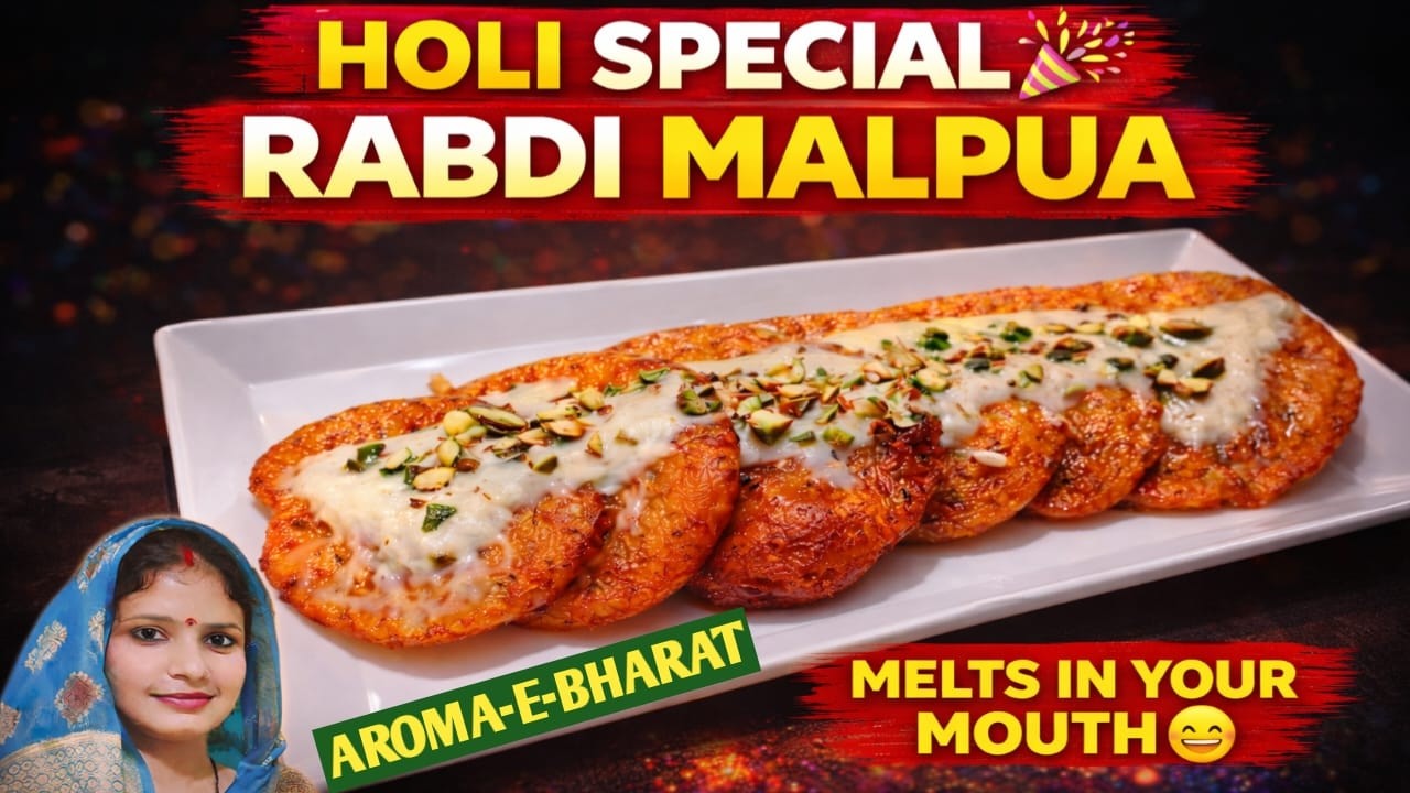 मैदा नहीं! गेहूं के आटे से शाही रबड़ी मालपुआ 😍 | Holi Special Rabri Malpua Recipe