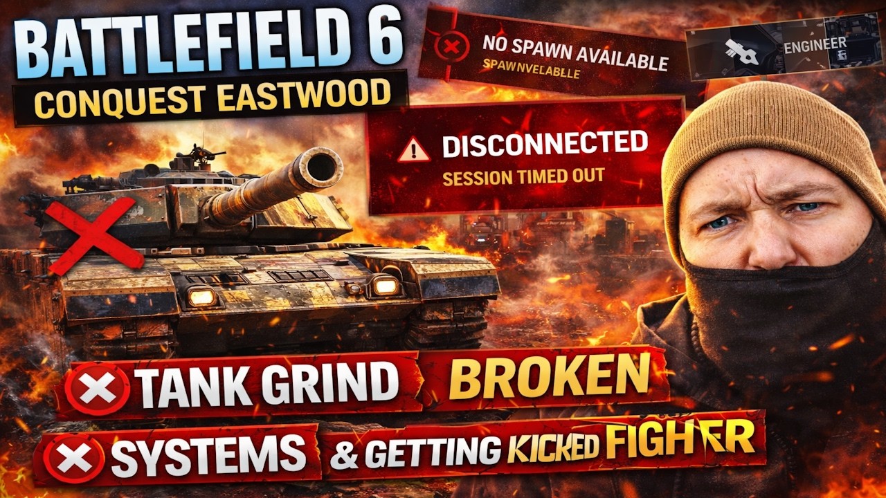 Battlefield 6 Conquest Eastwood – Tank Grind, Broken Systems & Getting Kicked Mid Tank Fight