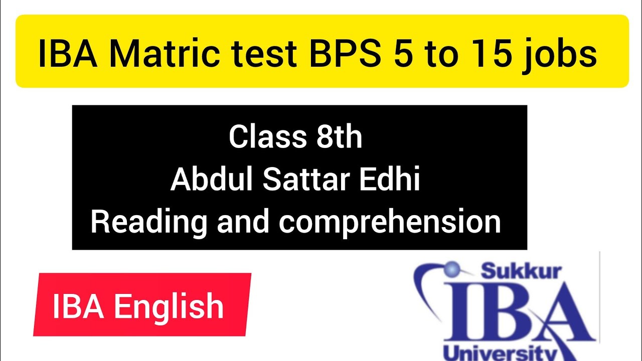 English| Class 8| Abdul Sattar Edhi| Translation| BPS 5 to 15 jobs preparation