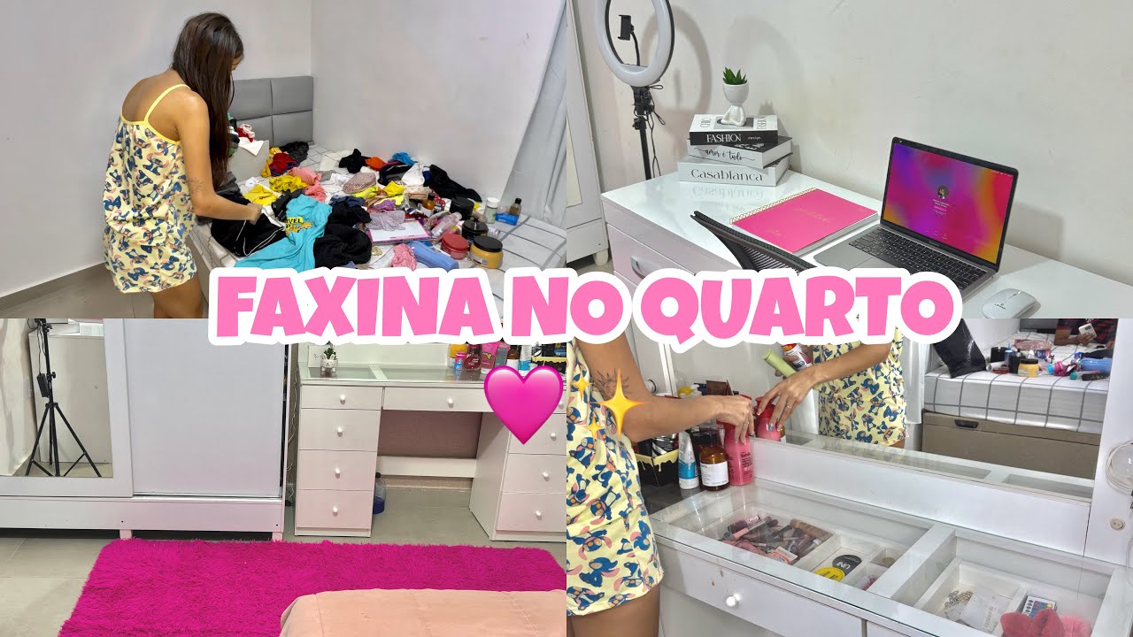 FAXINA NO MEU QUARTO✨🛏️ (tava uma bagunça😳)