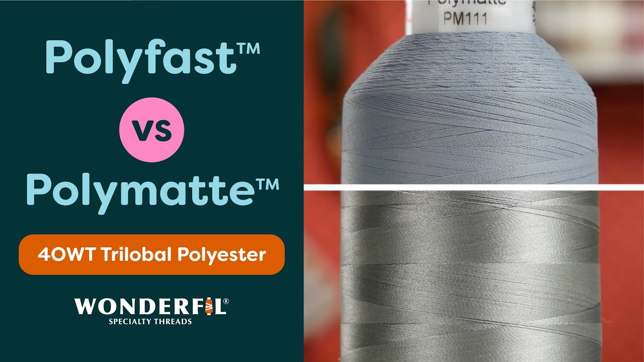 Нитки для вышивания из полиэстера 40wt: WonderFil Polyfast против Polymatte (глянцевые против мат...