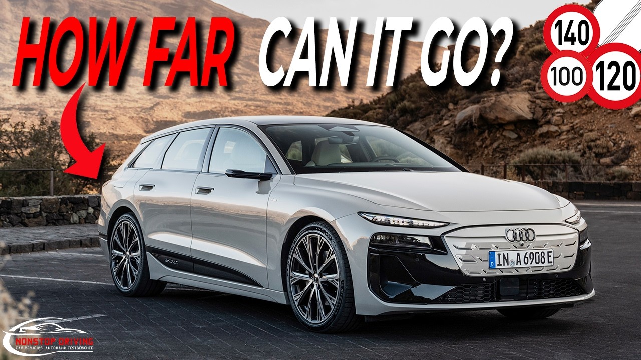Audi A6 e-tron Avant | Тест запаса хода: 100 км/ч, 120 км/ч, 140 км/ч, максимальная скорость | Ав...
