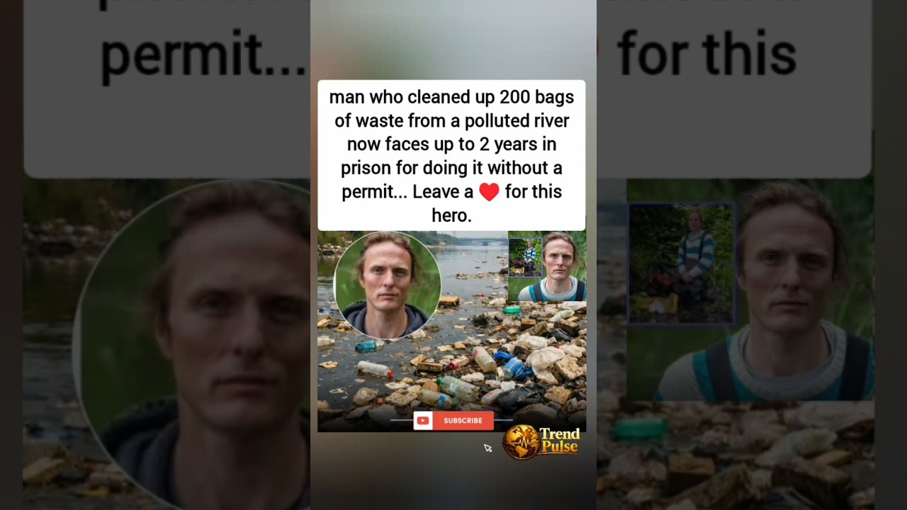 Threatened With Prison... For Cleaning a River 😢hero #riverclean up #kindness #humanity #goodnews