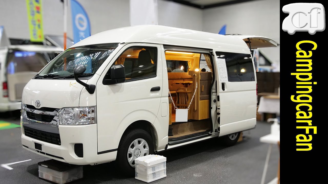 【ロングトレイン標準ボディ：カトーモーター】木の温もりを生かしたインテリアの二人旅向けハイエース標準ボディハイルーフバンコンキャンピングカー