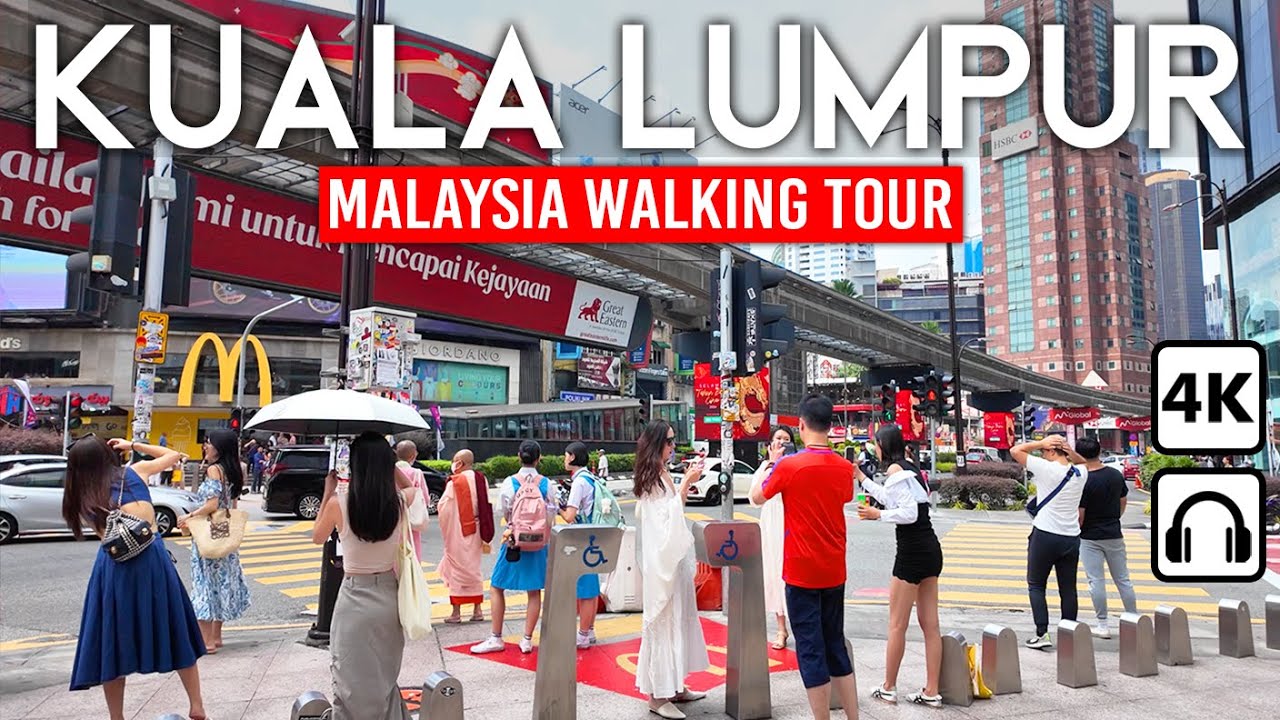 КУАЛА-ЛУМПУР, Малайзия 🇲🇾 Пешеходная экскурсия в 4K | Башни-близнецы и центр города Букит Бинтанг