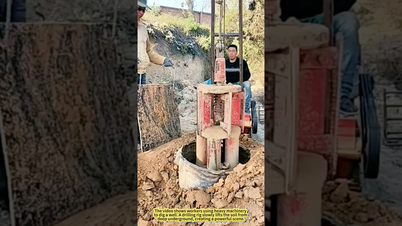 Amazing Well Digging Scene: Hard Work in Action!
