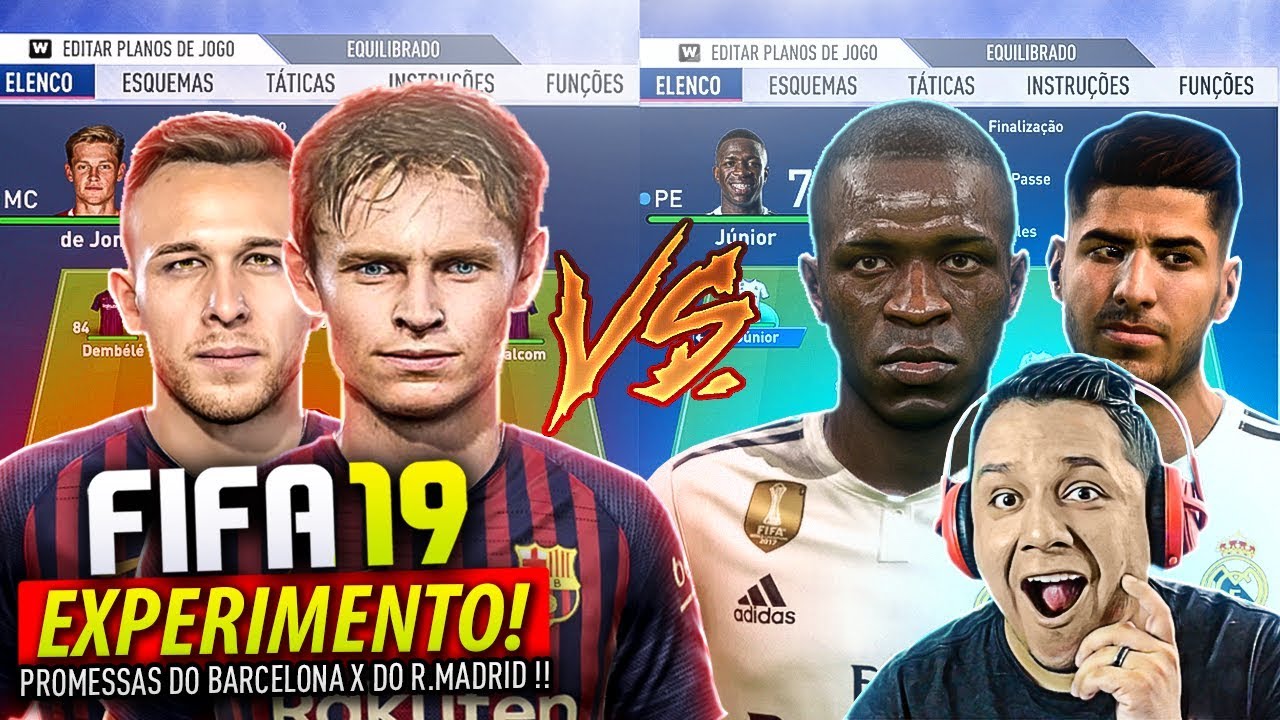 Futuro BARCELONA VS Futuro REAL MADRID!! Quem VENCERIA?! FIFA 19 EXPERIMENTO