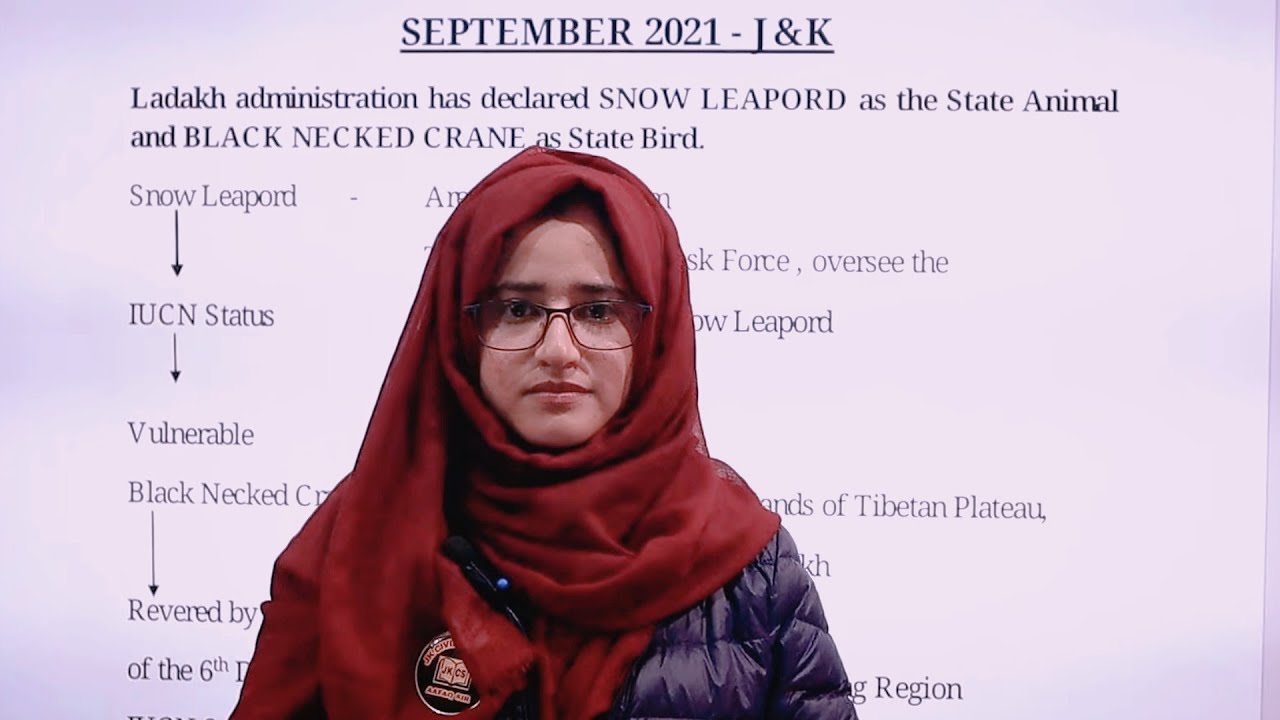 JKSSB - SEPTEMBER (J&K CURRENT AFFAIRS JULY 2021 TO DEC 2021) BY AAMNA MAM.
