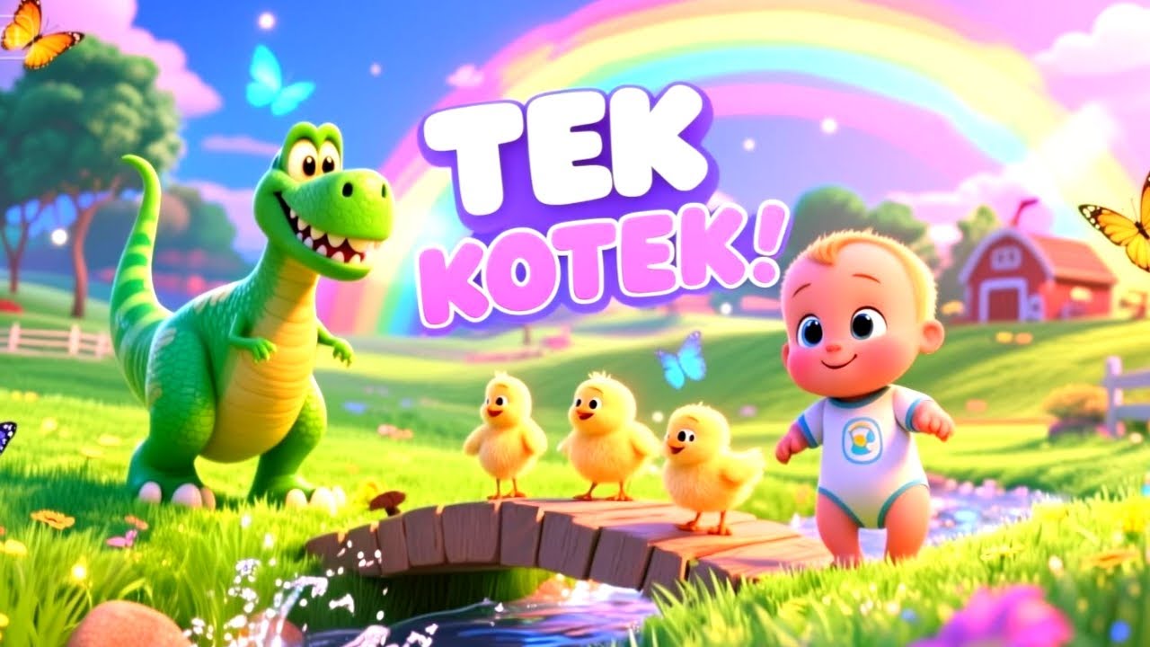TEK KOTEK KOTEK – Lagu Anak Ayam | Baby & Green Dino Menari | FAAZKIDS