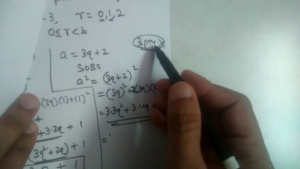 Show that square of any positive integer is of the form 3p or 3p+1