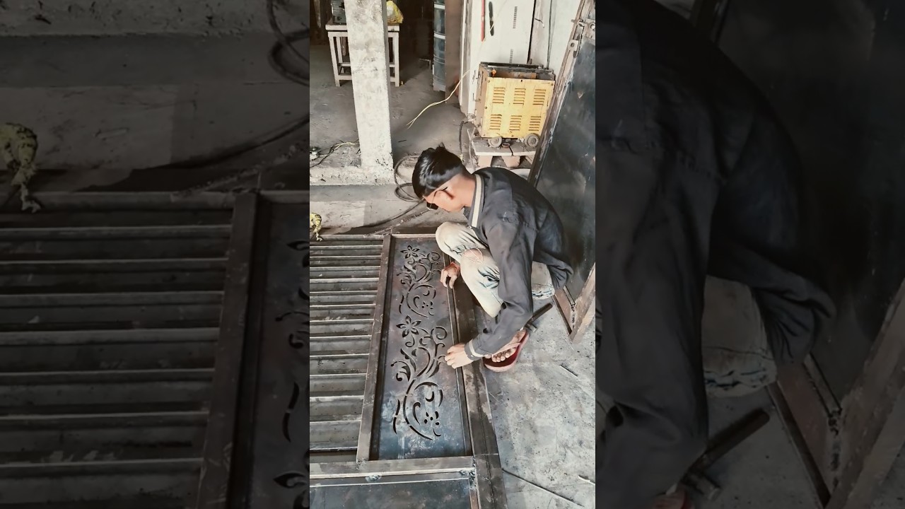 How to install CNC Cutting sheet in Main Gate #cnc #metalfabrication #installation #welding