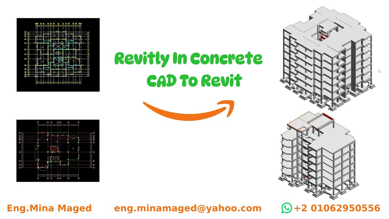 Revitly In Concrete [CAD To Revit] نمذجة كل العناصر الإنشائية في دقائق