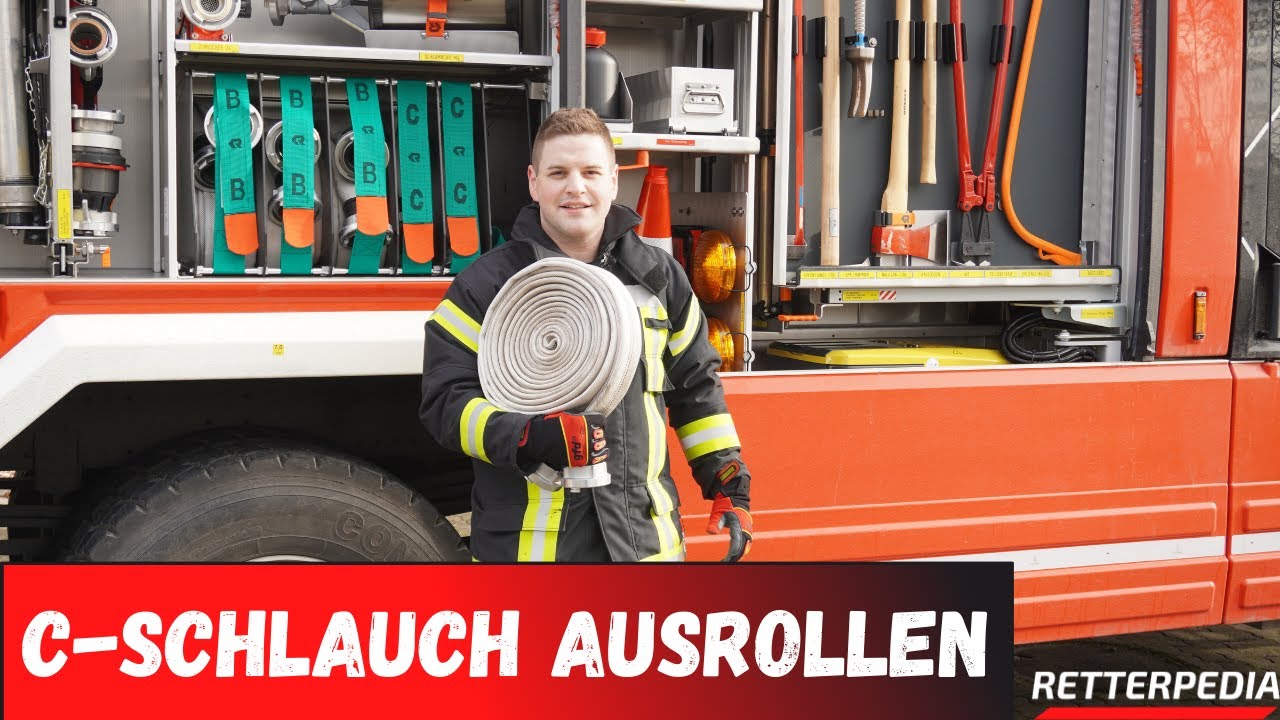 Feuerwehr C-Rollschlauch richtig ausrollen und aufrollen, Sicherheit und Tipps