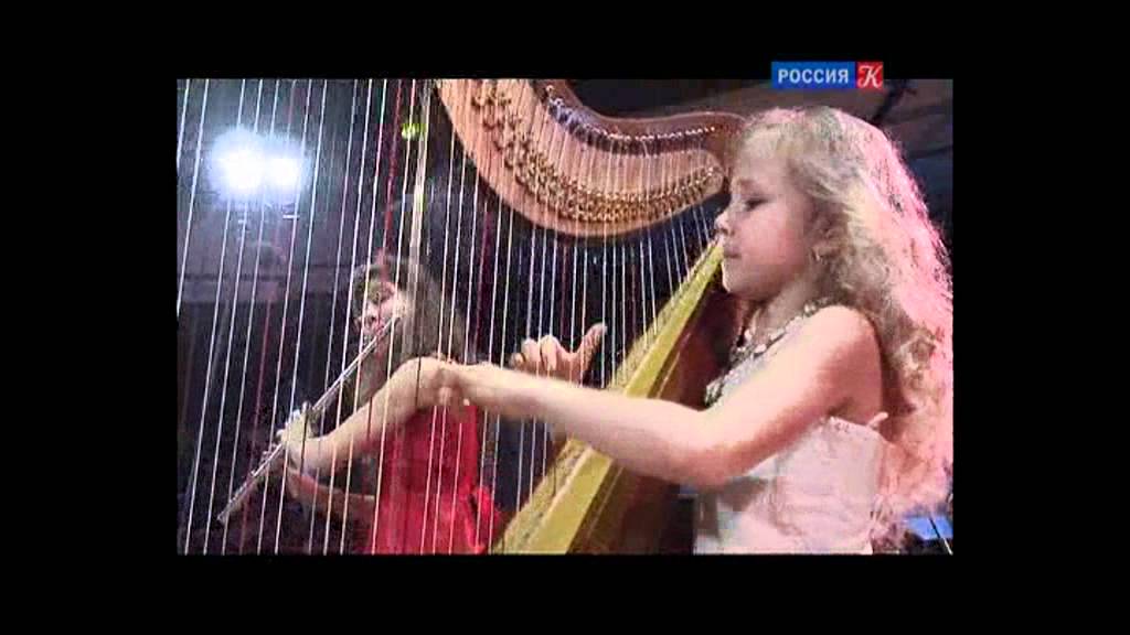 Mozart - Concert for Harp and Flute in C, II part. (Alisa Sadikova (Hp), Maria Uribina (Fl))