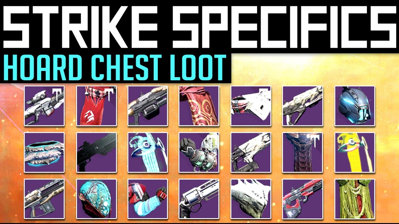 Destiny | STRIKE SPECIFIC LOOT! - How to get all Strike Hoard Chest loot! (Skeleton Key Loot Table)