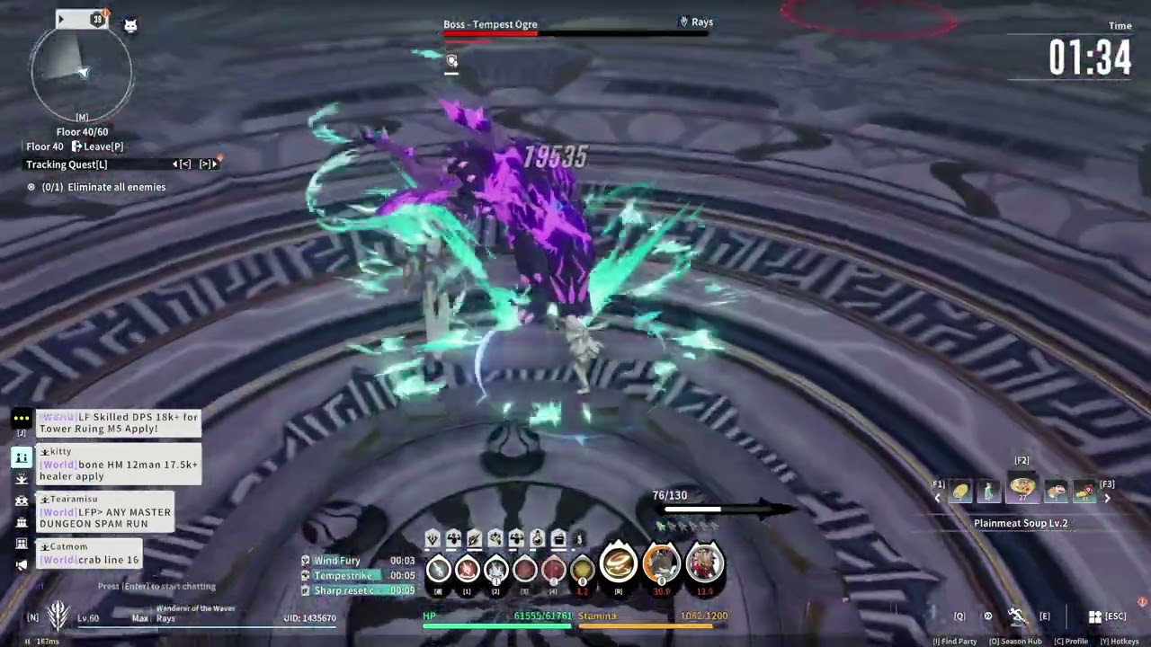 blue protocol Star Resonance Stimen Vaults solo clear flor 40 with 2 min clear wind knight skyward