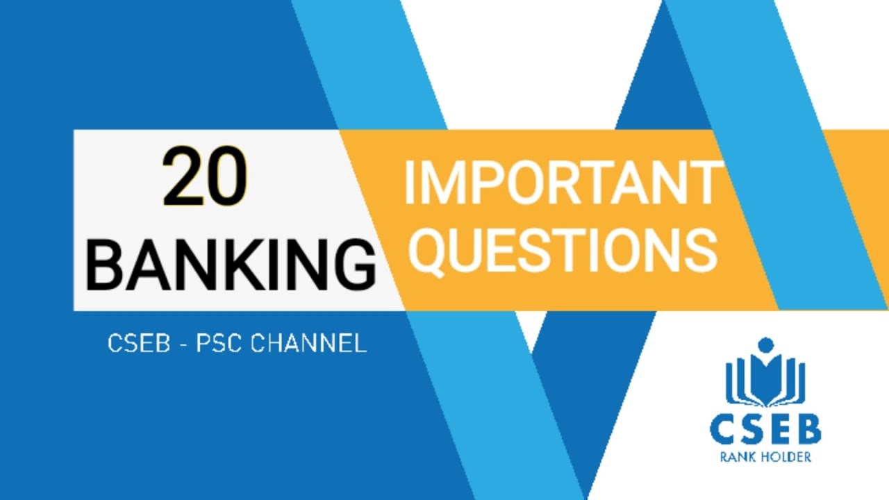 BANKING 20 IMPORTANT QUESTIONS | JUNIOR CLERK | KHADI & VILLAGE INDUSTRIES BOARD