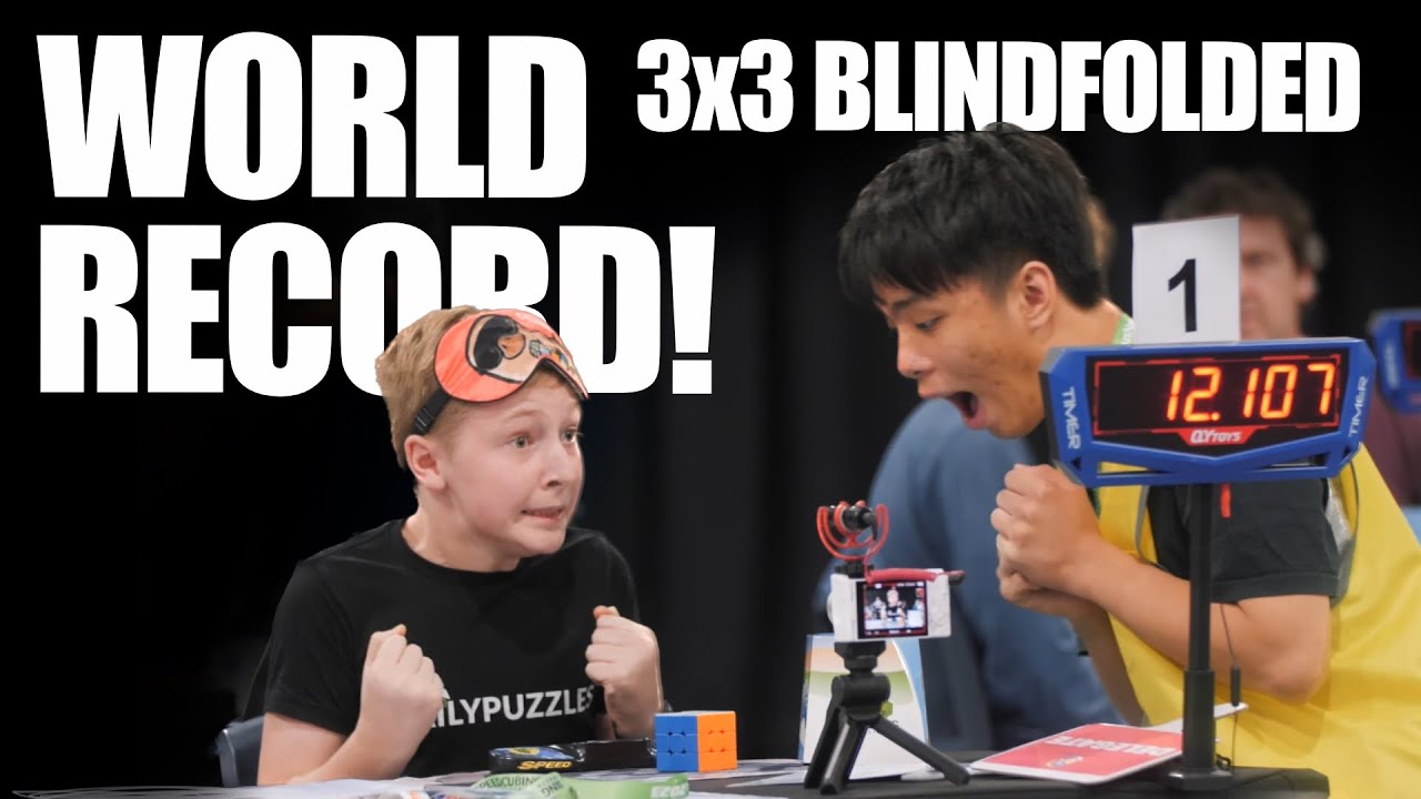 World Record Blindfolded 3x3 Rubik's Cube Solve (Former) - 12.10 - Charlie Eggins