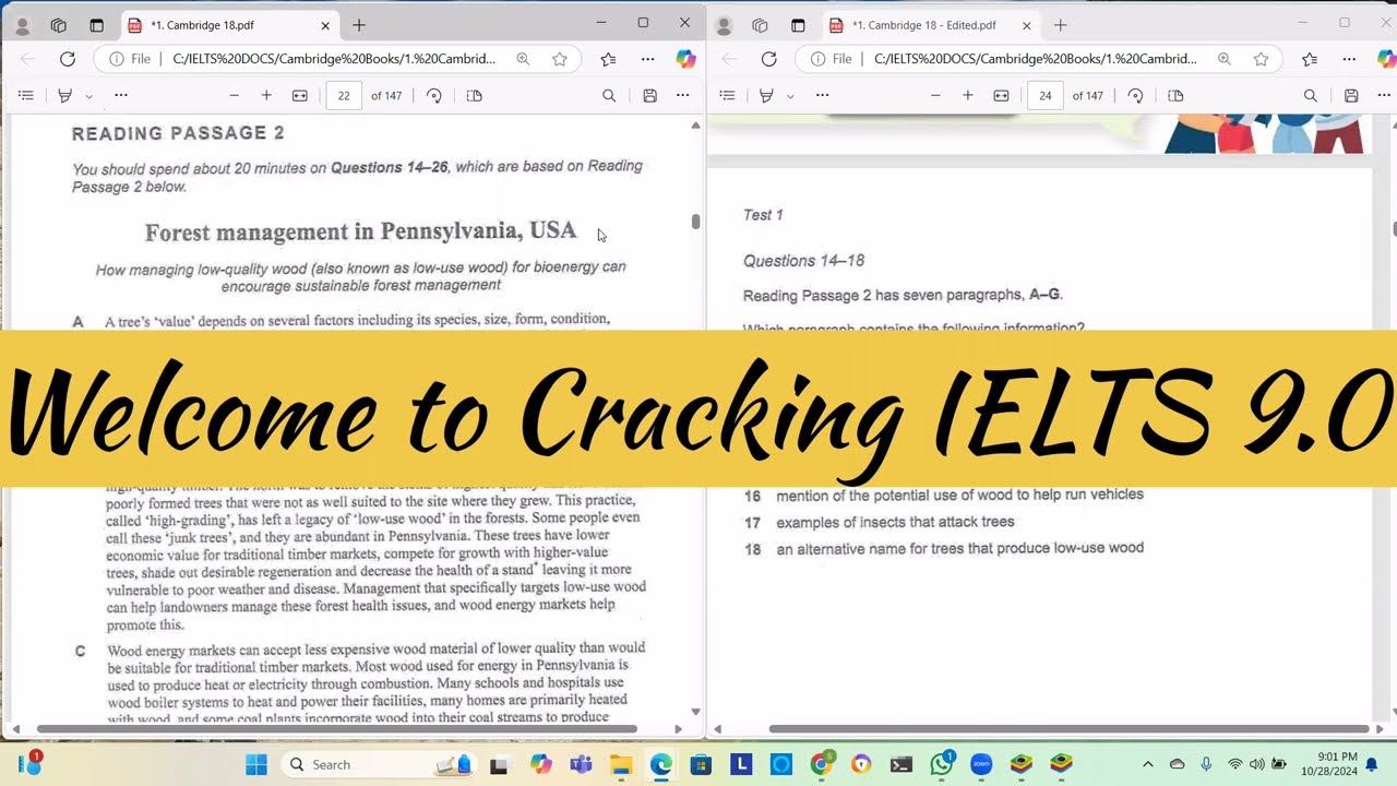IELTS Academic Reading answers with logical explanation I Forest Management in Pennsylvania, USA